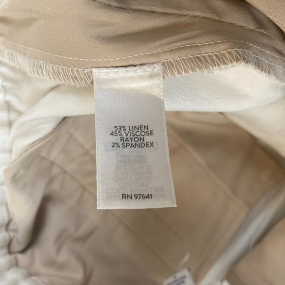 J.Jill Womens Straight Trouser Linen Blend Pants Small Off White Beach Summer - Picture 7 of 11